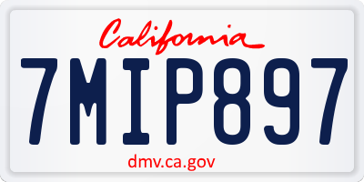 CA license plate 7MIP897