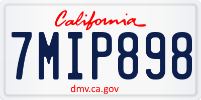 CA license plate 7MIP898
