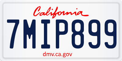 CA license plate 7MIP899