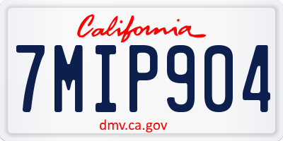 CA license plate 7MIP904