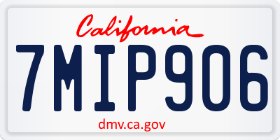 CA license plate 7MIP906