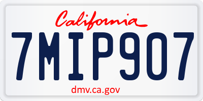 CA license plate 7MIP907