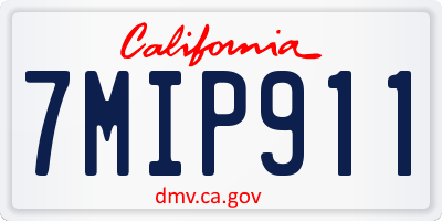 CA license plate 7MIP911