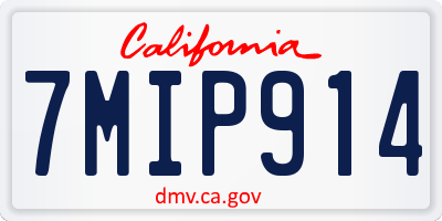 CA license plate 7MIP914