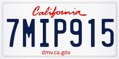 CA license plate 7MIP915