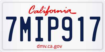 CA license plate 7MIP917