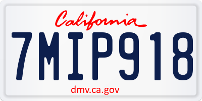 CA license plate 7MIP918