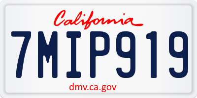 CA license plate 7MIP919