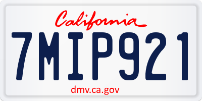 CA license plate 7MIP921