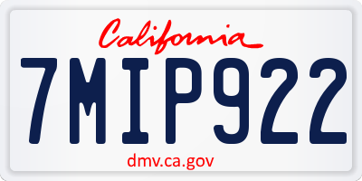 CA license plate 7MIP922