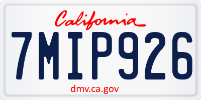 CA license plate 7MIP926