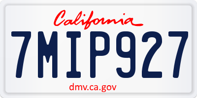 CA license plate 7MIP927