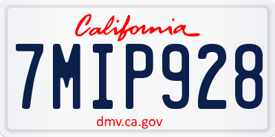 CA license plate 7MIP928