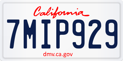 CA license plate 7MIP929