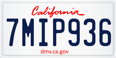 CA license plate 7MIP936
