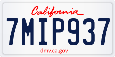CA license plate 7MIP937