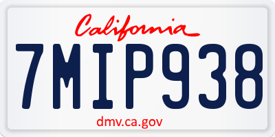 CA license plate 7MIP938