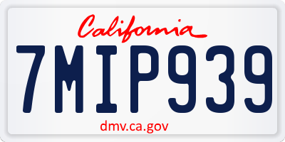 CA license plate 7MIP939