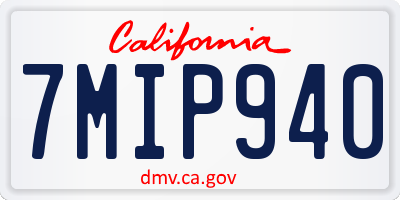CA license plate 7MIP940