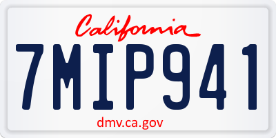 CA license plate 7MIP941