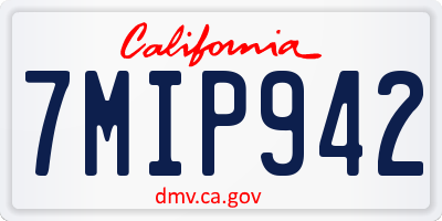 CA license plate 7MIP942