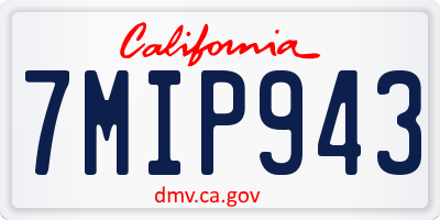 CA license plate 7MIP943