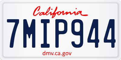CA license plate 7MIP944