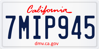 CA license plate 7MIP945