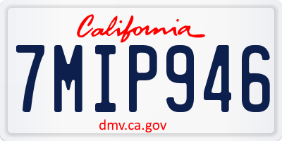 CA license plate 7MIP946