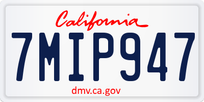 CA license plate 7MIP947