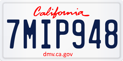 CA license plate 7MIP948