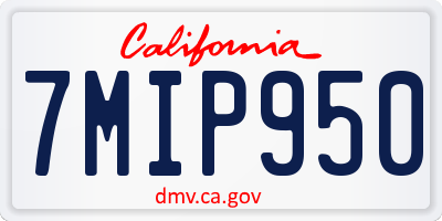 CA license plate 7MIP950