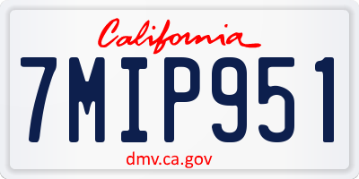 CA license plate 7MIP951