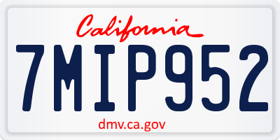 CA license plate 7MIP952