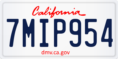 CA license plate 7MIP954