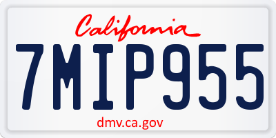 CA license plate 7MIP955