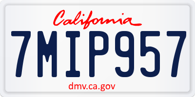 CA license plate 7MIP957