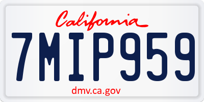 CA license plate 7MIP959