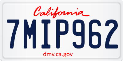 CA license plate 7MIP962