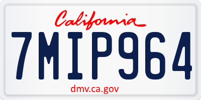 CA license plate 7MIP964