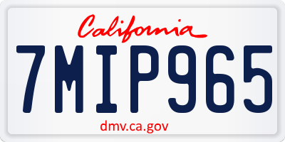 CA license plate 7MIP965