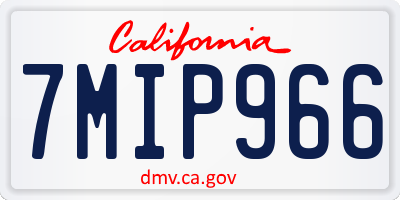 CA license plate 7MIP966
