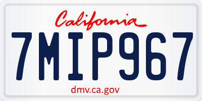 CA license plate 7MIP967