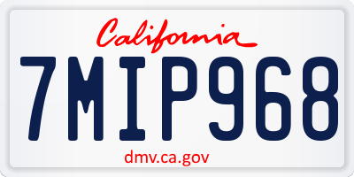 CA license plate 7MIP968