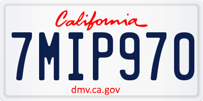 CA license plate 7MIP970