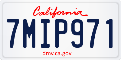 CA license plate 7MIP971