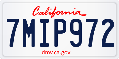 CA license plate 7MIP972