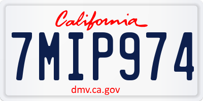 CA license plate 7MIP974