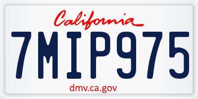 CA license plate 7MIP975