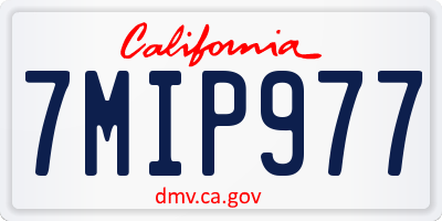 CA license plate 7MIP977